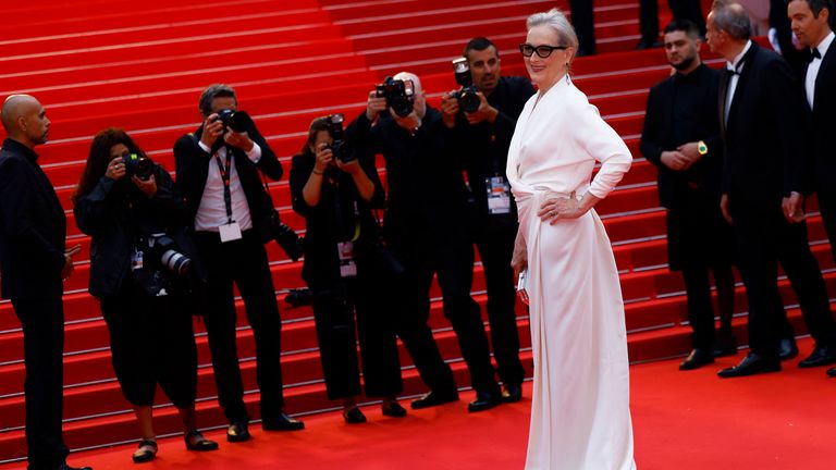 Meryl Streep poses on the red carpet during arrivals for the opening ceremony and the screening the film "Le deuxieme acte" (The Second Act) in Cannes, France, May 14, 2024. Pic: Reuters