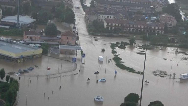 Milan hit by floods as two rivers burst their banks