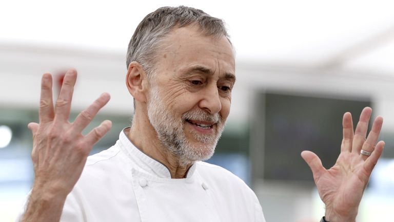 Michel Roux Jr. in the Chez Roux restaurant during day four of the Cheltenham Festival at Cheltenham Racecourse. Picture date: Friday March 18, 2022.
