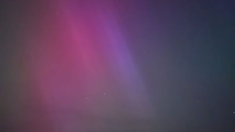 The Northern Lights, from Hardy&#39;s Monument, Dorchester, Dorset. Pic: Sam Williams