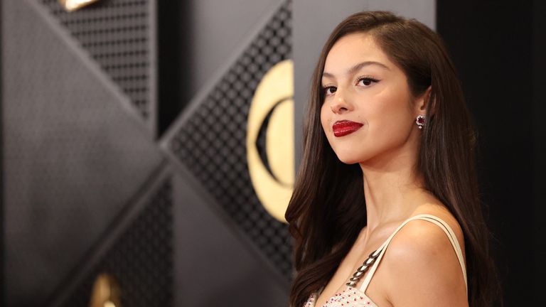 Olivia Rodrigo poses on the red carpet as she attends the 66th Annual Grammy Awards in Los Angeles, California, U.S., February 4, 2024. Pic: Reuters