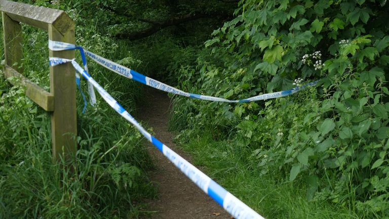 Police cordon set up near Prudhoe, across the river from Ovingham