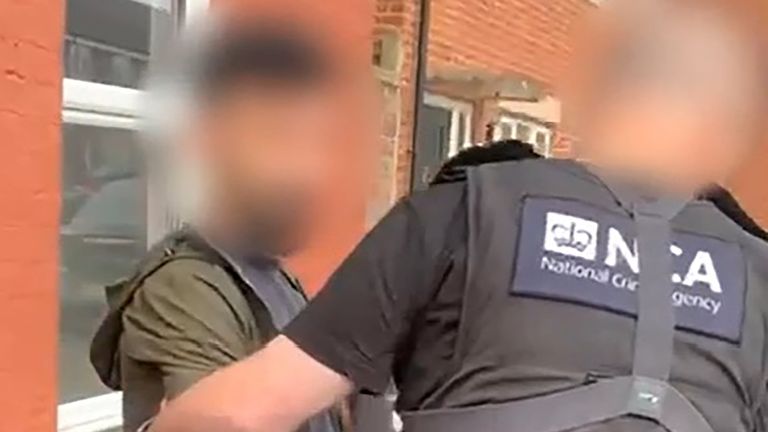 Bodycam footage shows the man being arrested in Preston. Pic: NCA