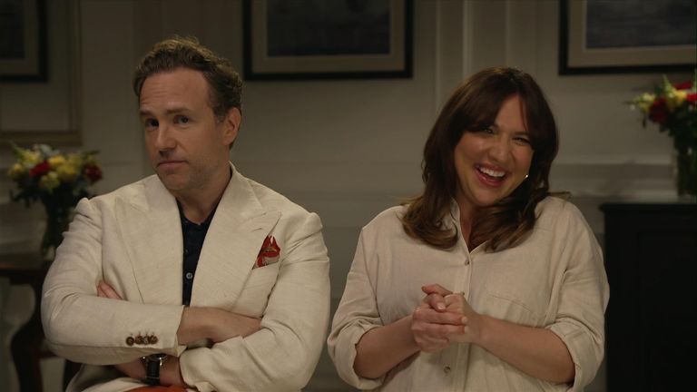  ‘Imelda Staunton, Vera Drake herself, got in a bin’.  Rafe Spall and Esther Smith chat about their favourite cameo moments whilst filming Apple TV+ show Trying. 