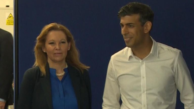 Rishi Sunak and Natalie Elphicke in June 2023, as the prime minister claimed his plan to stop the boats was working