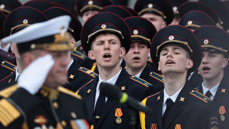 The parade marks the 79th anniversary of Russia's victory over Nazi Germany. Pic: Reuters
