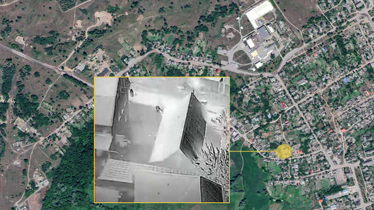 Geotagged images of Russians targeted in Vovchansk.  Source: Sky News and Google 