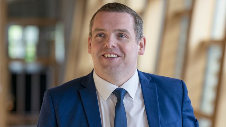 Scottish Conservative leader Douglas Ross arrives for the debate on a motion of no confidence in the Scottish Government, at the Scottish Parliament in Holyrood, Edinburgh. Picture date: Wednesday May 1, 2024.