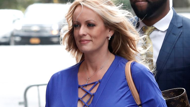 Stormy Daniels (pictured in 2018) said she had sex with Trump in Nevada. Pic: Reuters