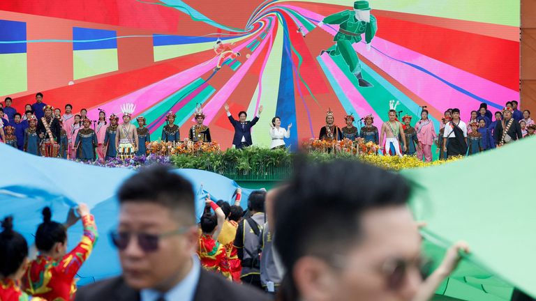 Taiwan's new president, Lai Ching-te, and new vice president, Hsiao Bi-khim, participate in the inauguration ceremony.  Reuters Photo