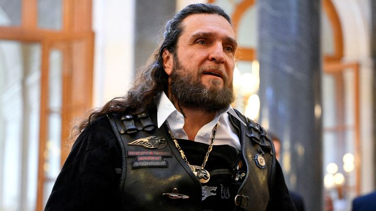 Pic: Reuters
Alexander Zaldostanov also known as "Khirurg" (The Surgeon), a leader of the Night Wolves bikers&#39; club arrives to Russia&#39;s president-elect Vladimir Putin inauguration ceremony at the Kremlin in Moscow, Russia May 7, 2024. Alexander Nemenov/Pool via REUTERS