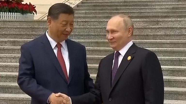 Vladimir Putin meets Xi Jinping in Beijing