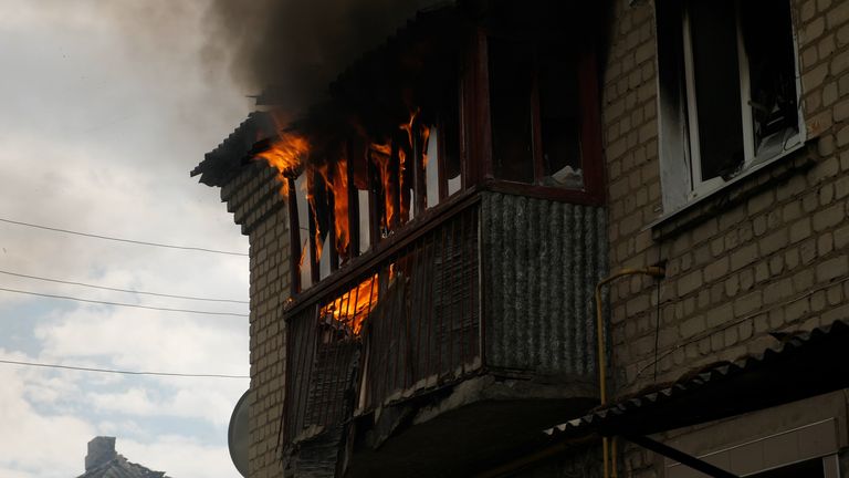 Damage in Vovchansk, Kharkiv region