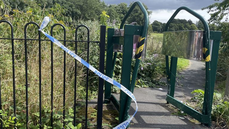 Police tape on Turnstone Road in Blakenall, Walsall, near to the scene where a seven-year-old girl died following a hit-and-run. A 14-year-old boy has been arrested after the girl was hit by a motorcylce. Picture date: Friday July 28, 2023.