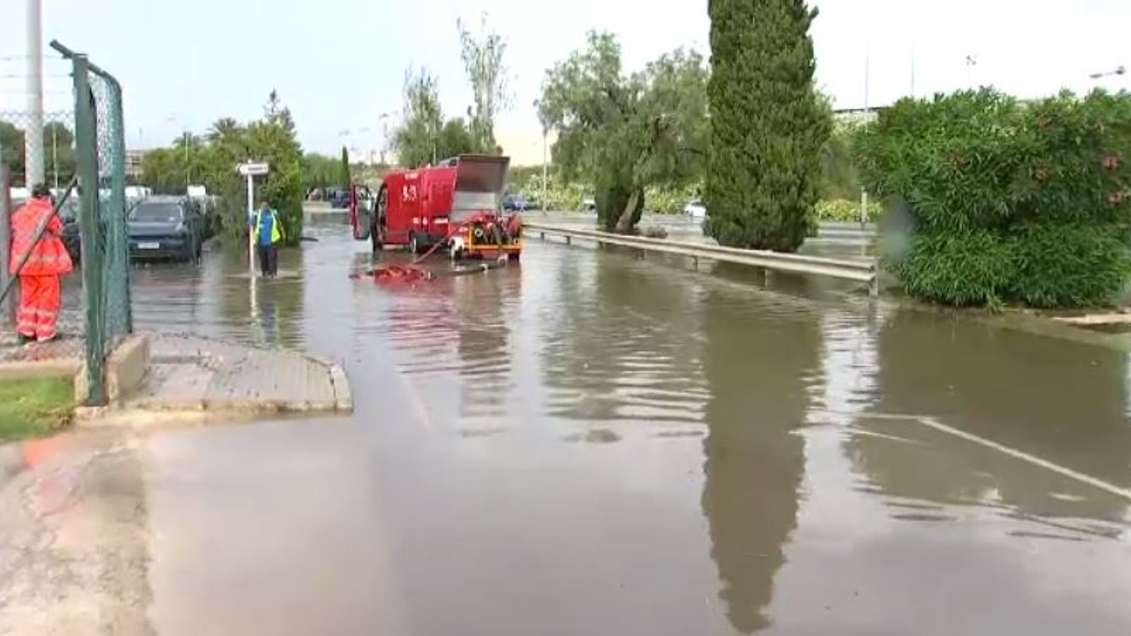 Majorca airport hit by storm with planes grounded after runway flooded ...