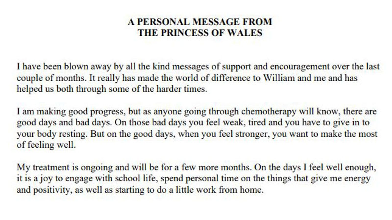 Princess of Wales health update: Read Kate’s statement in full