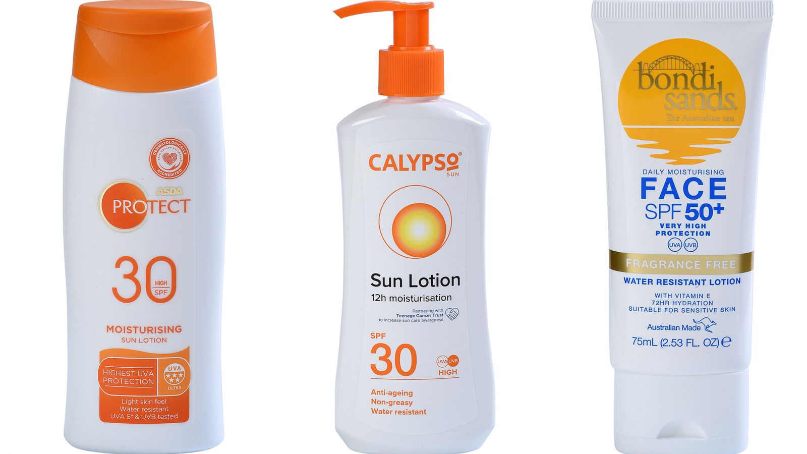 • Asda Protect Хидратиращ слънцезащитен лосион SPF 30 High• Calypso