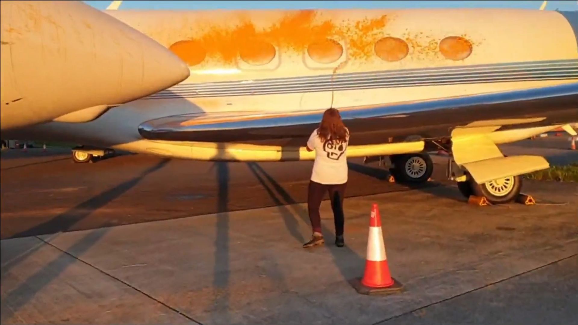 Two women charged after private jets sprayed with paint in Just Stop Oil protest