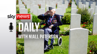 RAF veteran Bernard Morgan, 100,  visits the war graves ahead of the Royal British Legion Service of Commemoration to mark the 80th anniversary of D-Day, at Bayeux War Cemetery in Normandy.
Pic PA