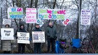 EMBARGOED TO 0001 MONDAY APRIL 22 File photo dated 14/02/24 of people taking part in an anti-abortion protest, organised by 40 Days For Life, on Hardgate Road, close to the Queen Elizabeth University Hospital in Glasgow. A proposed law to ban protests outside abortion clinics is "necessary" to ensure women are free of intimidation, a Holyrood committee has said. Issue date: Monday April 22, 2024.