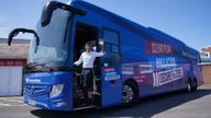 The Conservative Party's battle bus. Pic: PA
