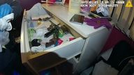 Three pistols found in a children's underwear drawer. Pic: Met Police