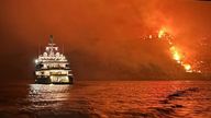 The fire on Hydra. Pic: Greece Seasonal Firefighters