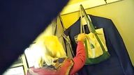 Jim Carroll set up a camera which appeared to show Mary Morrissey pouring water into his bag. Pic: Jim Carroll via AP