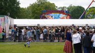 Pic: Jordan Pettitt/PA
People attend the Lambeth Country Show after four people were taken to hospital after a funfair ride malfunctioned at Lambeth Country Show at Brockwell Park in south London at around 6.20pm on Saturday. Picture date: Sunday June 9, 2024.

MIME type:
image/jpeg
Width:
3936
Height:
2624
Copyright holder:
Jordan Pettitt/PA Wire