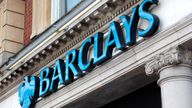 Sign above the entrance to a branch of Barclays Bank in Knightsbridge London.