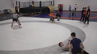 Wrestlers at Erne Wrestling Club in Irvinestown, County Fermanagh, Northern Ireland