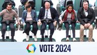British leader of the Liberal Democrats party Ed Davey sits on a ride during a Liberal Democrats general election campaign event at Thorpe Park in London, Britain, June 10, 2024. REUTERS/Suzanne Plunkett.