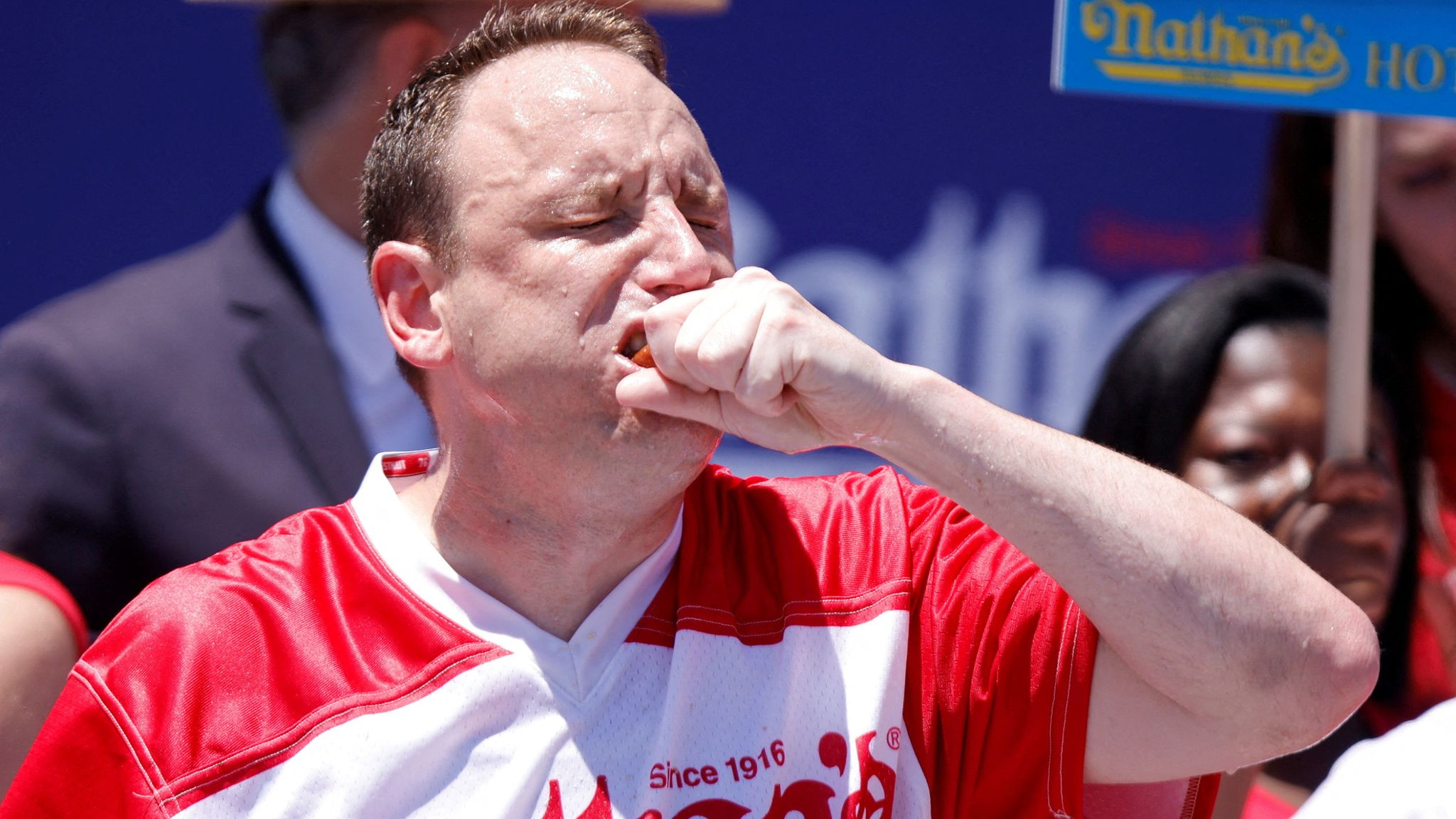 Joey Chestnut, 16-time hot dog eating champion, banned from event for ...