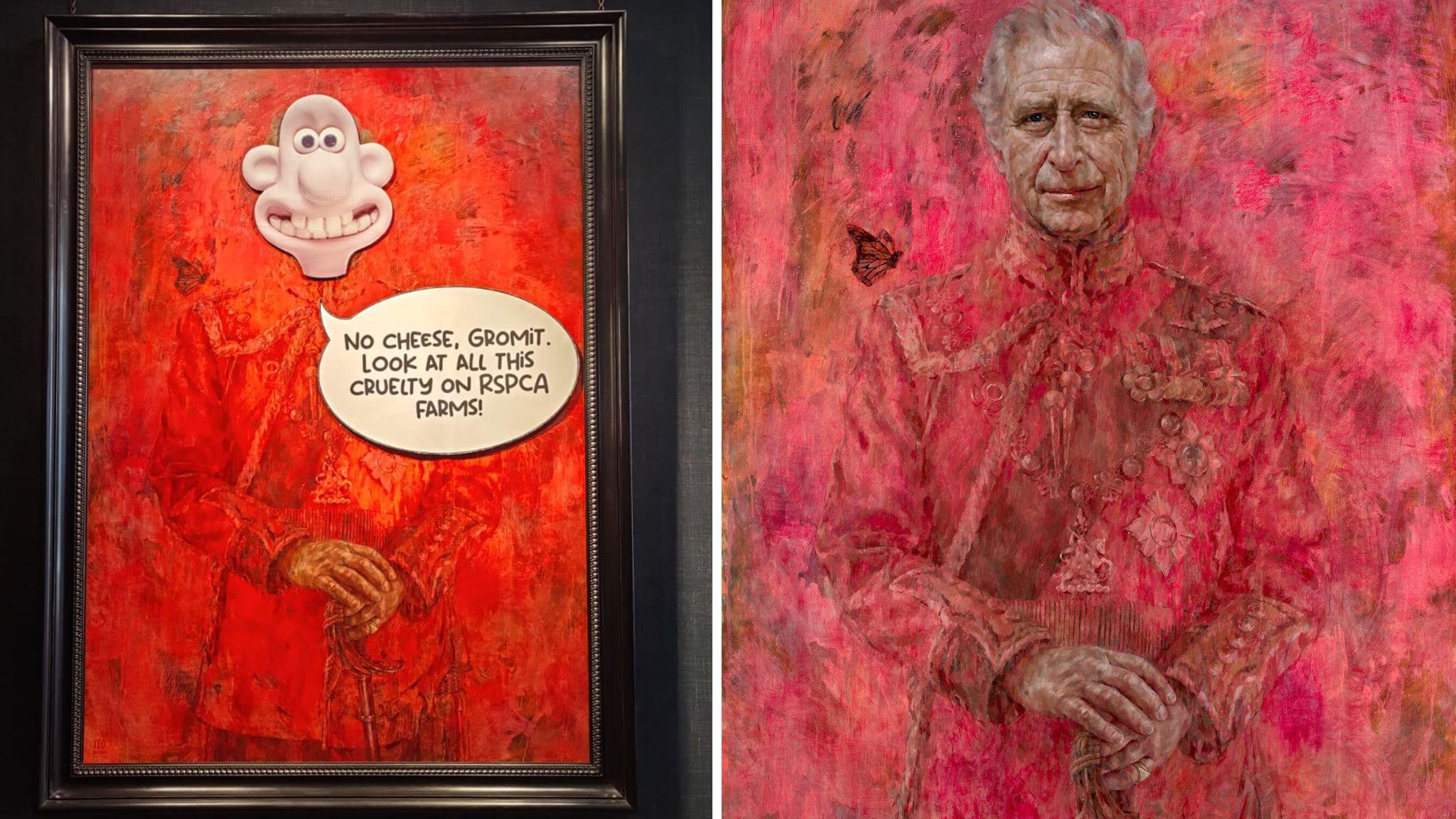 King Charles' first official portrait targeted by animal rights