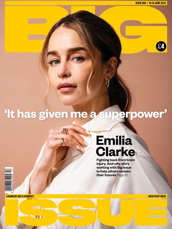 Emilia Clarke's Big Issue front cover
