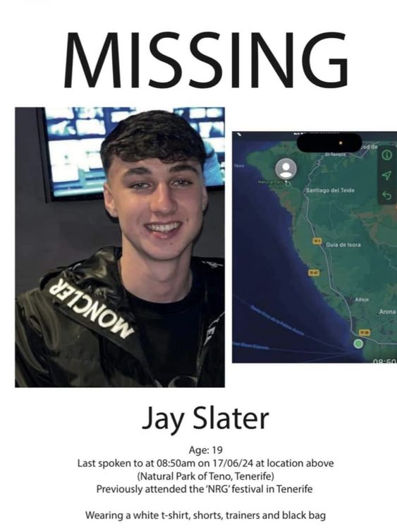 An appeal poster for Jay Slater. Pic: PA