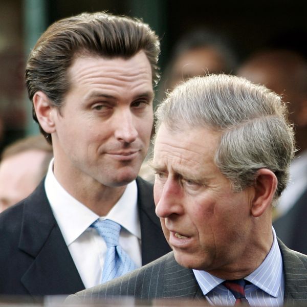 The then-Prince Charles with Newsom visiting a homelessness project in 2005. Pic: Reuters