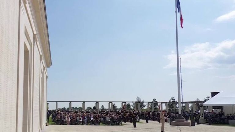 Sky's Royal Correspondent Rhiannon Mills reports on an emotional day of reflection and commemoration in Normandy.

