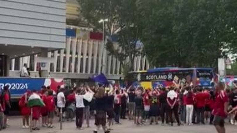 While people are lining up to enter the stadium in Germany, fans are gathering in Glasgow.