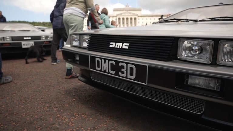Back to the Future DeLorean cars descend on Belfast