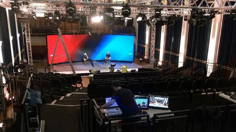 Timelapse shows preparations for Sky News leaders' event