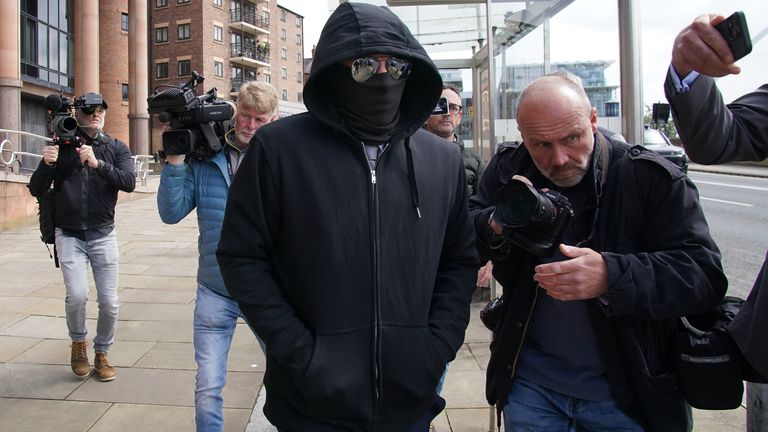 Adam Carruthers leaves Newcastle Crown Court.
Pic: PA