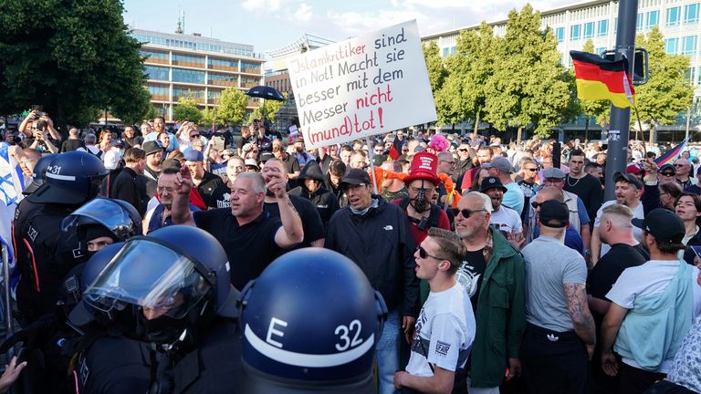 The AfD protest. Pic: picture-alliance/dpa/AP