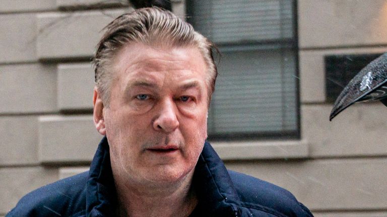 Actor Alec Baldwin departs his home, as he will be charged with involuntary manslaughter for the fatal shooting of cinematographer Halyna Hutchins on the set of the movie "Rust", in New York, U.S., January 31, 2023. Pic: Reuters