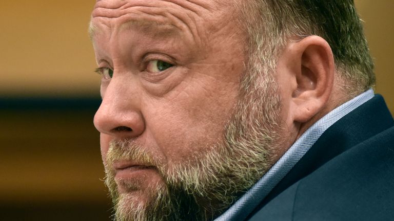 Alex Jones was ordered to pay almost a billion dollars to the families of victims. Pic: AP