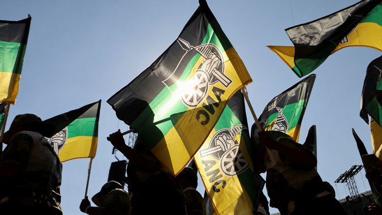 ANC supporters at a rally in Johannesburg. Pic: Reuters