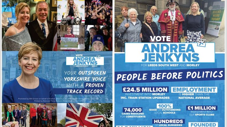 A leaflet from Andrea Jenkyns, featuring Nigel Farage