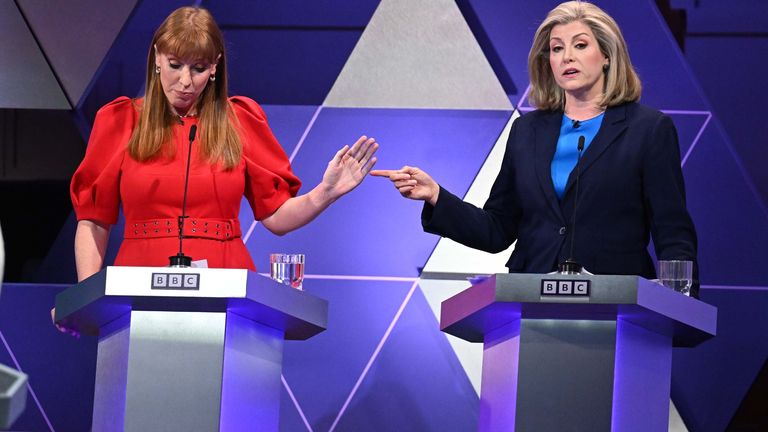 BBC handout photo of deputy Labour leader Angela Rayner (left) and Commons Leader Penny Mordaunt, taking part in the BBC Election Debate Picture date: Friday June 7, 2024. Pic: PA