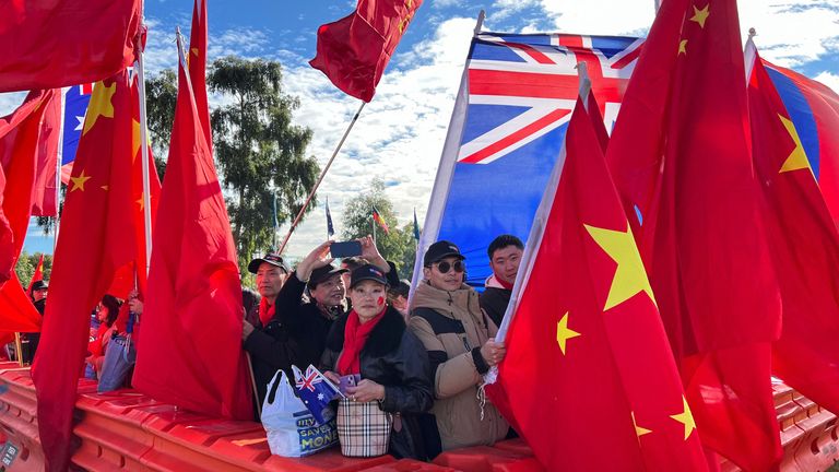 Supporters turned out to greet the Chinese premier. Pic: Reuters