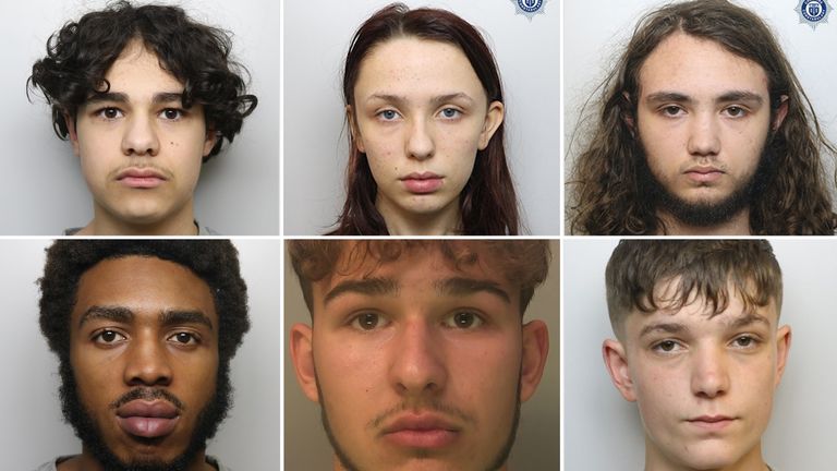 Clockwise from top left: Bardia Shojaeifard, Scarlett Jenkinson, Eddie Ratcliffe, Shane Cunningham, Yura Varybrus and Rashane Douglas. Pics: PA